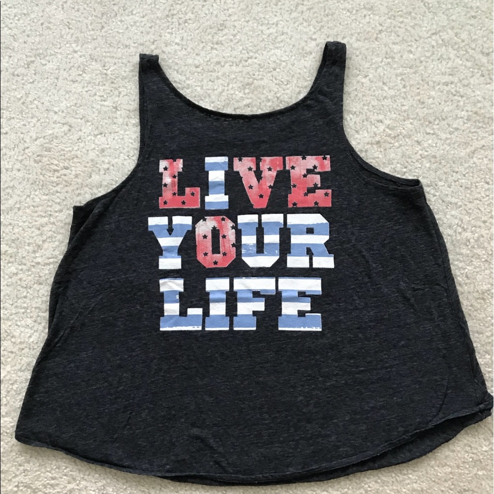 American Eagle Live Your Life grey tank top